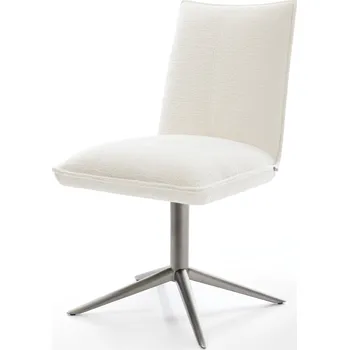 Jídelní židle DELIFE Jídelní židle Lelio-Flex bouclé měkký béžová podnož grafit 360° otočný houpací funkce taštičkové pružiny