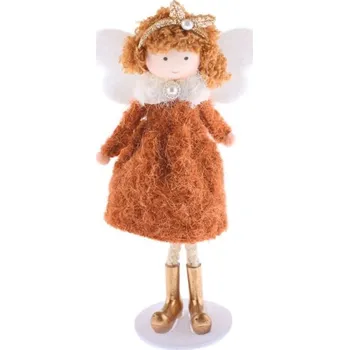 Vánoční dekorace Vánoční dekorace Víla 17cm, hnědé šaty