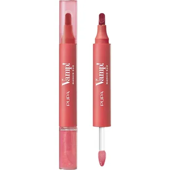 Lesk na rty PUPA Milano Fix a olejový lesk na rty 2v1 Vamp! (Marker Duo) 4 ml 004 Spicy Raspberry + 2 měsíce na vrácení zboží