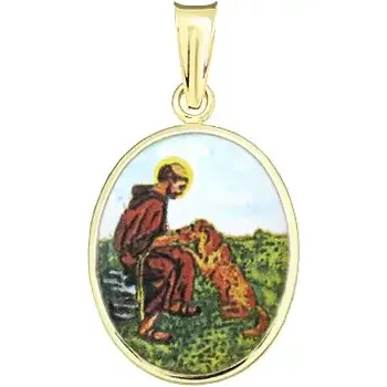 Přívěsek Aljančič Svatý František z Assisi medailonek 175H zlato