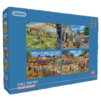 Puzzle GIBSONS Puzzle Zavolejte veterináře 4x500 dílků