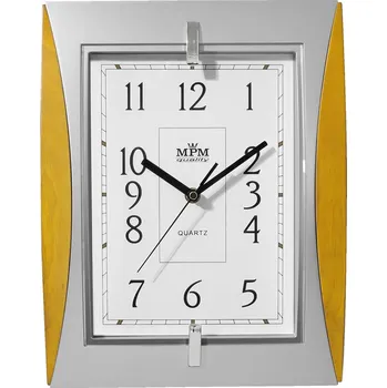 Hodiny MPM Dřevěné hodiny MPM Xaver - stříbrno-světle dřevěné WO110-C