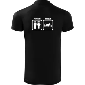 Pánská košile Problém silniční motorka - Polokošile Victory sportovní (dresovina) - L ( Černá )