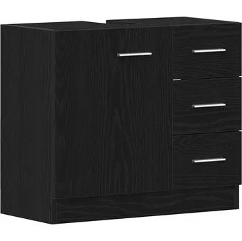 Koupelnový nábytek Skříňka pod umyvadlo, černý dub, 63x30x54 cm, dřevotříska