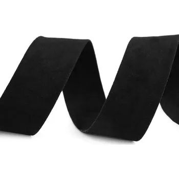 Stuha Semišová stuha velvet oboustranná šíře 25 mm METRÁŽ - 19 černá