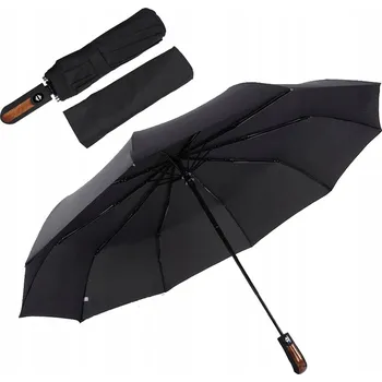 Strado automatický skládací deštník XL s pouzdrem, černý