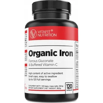 VITAFIT ORGANIC IRON 120 KAPSLE ORGANICKÉ ŽELEZO GLUKONÁT + VITAMÍN C