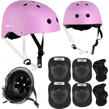 Cyklistická přilba Dětská cyklistická helma s regulací + Sada chráničů na skateboard, velikost M