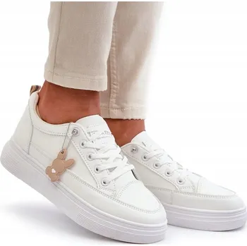 Dámské tenisky DÁMSKÉ SPORTOVNÍ BOTY TENISKY Z EKOKŮŽE S OZDOBOU BÍLÉ VINCEZA 41