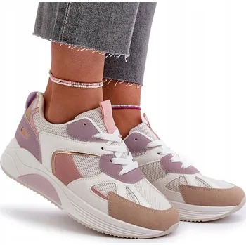 Dámská obuv DÁMSKÉ TENISKY NA PLATFORMĚ MÓDNÍ POHODLNÉ FIALOVÉ 38