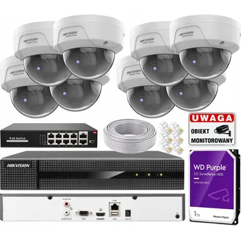 IP kamera Monitorovací sada Hikvision 8x HWI-D180H + NVR PoE KIT