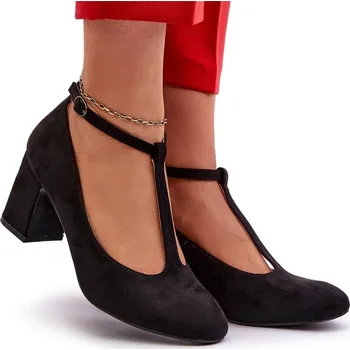 Dámské lodičky Lodičky z eko semiše, zlatý podpatek, velikost 37