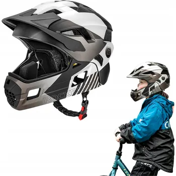 Chránič hlavy DĚTSKÁ CYKLISTICKÁ PŘILBA ROCKBROS S ODEPÍNACÍ ČELISTÍ, VELIKOST M, FULL FACE, MTB