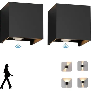 Venkovní osvětlení 2 ks VENKOVNÍ FASÁDNÍ LED SVÍTIDLO / NÁSTĚNNÁ LAMPA 12W IP65 NAHORU DOLŮ