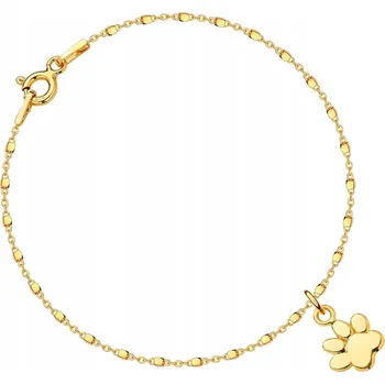 Náramek Pozlacený náramek s psí tlapkou stříbro 925