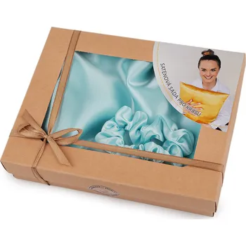 Povlak na polštářek Sada na spaní, saténový povlak na polštář a gumička Varianta: 23 tyrkys, Balení: 1 ks