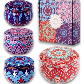 Svíčka Vonné svíčky box Scented Candle citron levandule jasmín vanilka 4 ks
