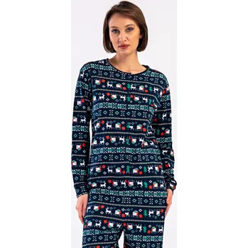 Dámské pyžamo Dámský overal Merry christmas tmavě modrá L