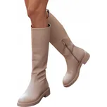 Dámské kožené kozačky béžové ZY1271 - 38