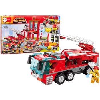 ostatní stavebnice Sada kostek Hasiči Základna Auto Vrtulník 845 Dílů