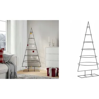 Vánoční stromek Černý, kovový vánoční stromek, 150 cm, k dekoraci