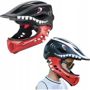 Cyklistická přilba Dětská cyklistická helma ROCKBROS FULL FACE, velikost M, odnímatelná čelist ŽRALOK