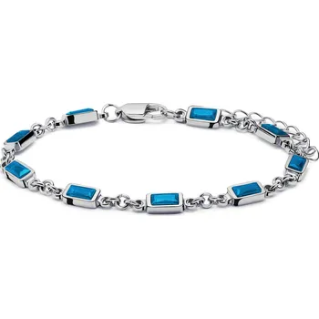 Náramek Prism | Náramek stříbrné barvy s modrými kamínky z křišťálového skla - Arkai