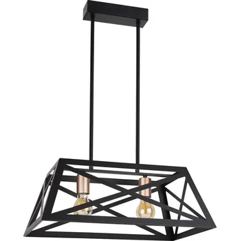 Origami závěsná lampa černá 2x40W E27 stínidlo černé