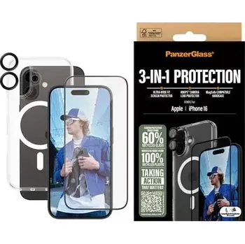 Pouzdro na mobilní telefon PanzerGlass 3-in-1 Protection Bundle iPhone 16 (170223)