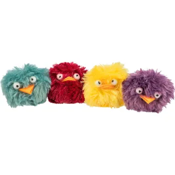 Hračka pro kočku Trixie Chlupatý chrastící míček "ptáče", ø 6 cm, plyš, různé barvy