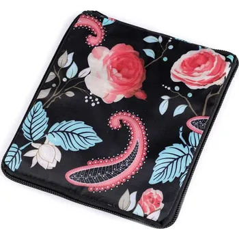 Skládací nákupní taška se zipem pevná 38x44 cm - 67 černá růže