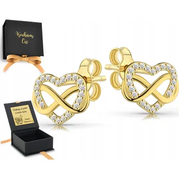 Náušnice NÁUŠNICE se srdcem a znamením nekonečna, STŘÍBRO 925