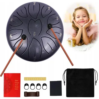 Hudební nástroj pro děti Hudební jazýčkový buben s paličkami "Šedý" – hudební nástroj