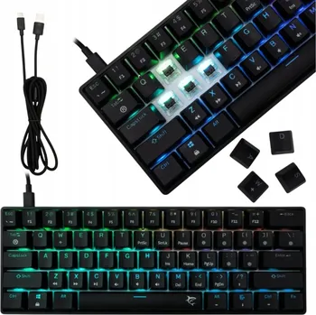 Klávesnice MECHANICKÁ HERNÍ KLÁVESNICE 60% drátová Anti-Ghosting BROWN HOTSWAP