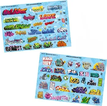 Plastikový model Model railway graffiti decals 1:87 HO (Set-1) obtisky na vlaky