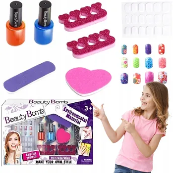 kreativní sada SADA NA VÝROBU NEHTŮ SAMOLEPKY TIPY LAKY KOSMETIKA PRO DĚTI