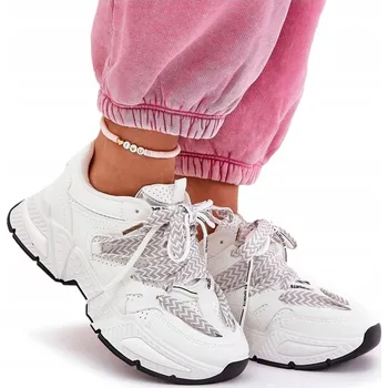 Dámské tenisky DÁMSKÉ SPORTOVNÍ BOTY S DVOJITÝM ŠNĚROVÁNÍM BÍLÉ VEL. 39