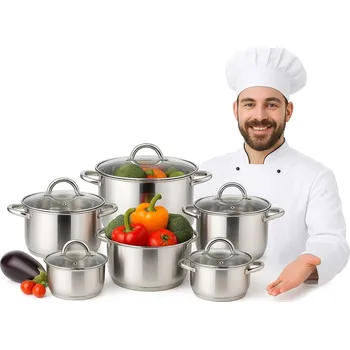 Sada nádobí Sada hrnců Starke Pro Rigor nerezová ocel 10 ks.
