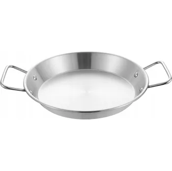 Pánev Pánev s nízkým profilem z nerezové oceli Paella na smažení s úchyty 30 cm