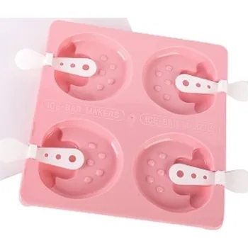 Forma na pečení Forma na výrobu nanuků - tvar jahoda, 8 nanuků