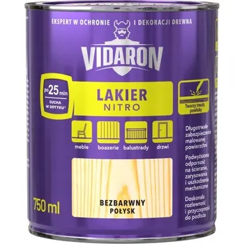 Lak na dřevo VIDARON nitro lak 0,75l bezbarvý lesk