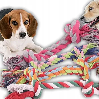 Hračka pro psa PŘETAHOVADLO PRO PSA HRAČKA KOUSÁTKO ŠŇŮRA BAVLNA UZEL 23 cm UNIVERZÁLNÍ GADGET