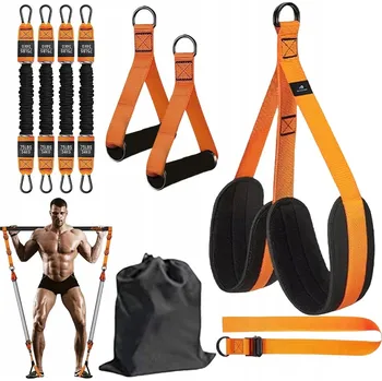 PASY DO ĆWICZEŃ ZESTAW TAŚM ODPOROVÉ GUMY 5V1 NA CVIČENÍ S NASTAVITELNOU ÚROVNÍ ZÁTĚŽE - PRO TRÉNINK A KALISTENIKU