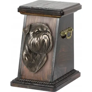 Smuteční dekorace Bruselský grifonek - urna na popel psa, elegantní urna
