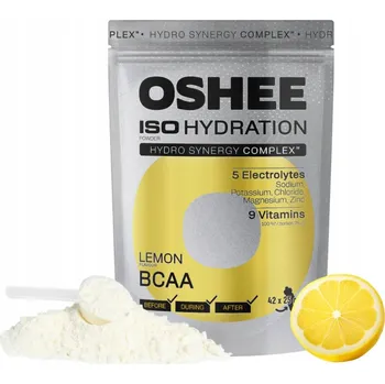 Aminokyselina OSHEE ISO Hydration isotonic v prášku s příchutí citronu, BCAA, 1050 g, elektrolyty