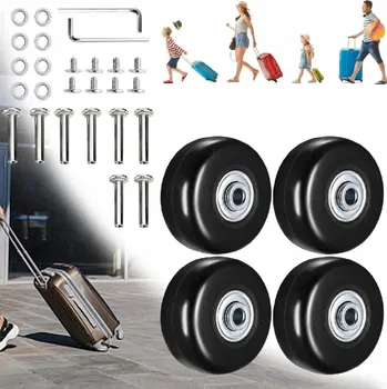 4 KUSY SADA KOLEČEK PRO KUFRY NÁHRADNÍ DÍLY PRO OPRAVU ZAVAZADEL TAŠEK KUFRŮ 50*18mm