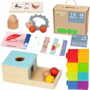 Hračka pro nejmenší KRABIČKA XXL MONTESSORI VZDĚLÁVACÍ 7v1 SENZORICKÝ 7-8 MĚSÍCŮ WOOPIE GREEN