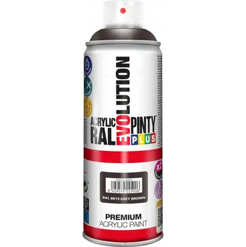 Barva ve spreji PintyPlus Akrylový lak ve spreji RAL 8019 Hnědošedá Lesklá 400ML