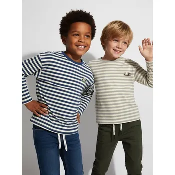 Chlapecké oblečení Sinsay - Bavlněné tričko s pruhy 2 pack - námořnická modrá - 567DN-59X - 567DN-59X-116