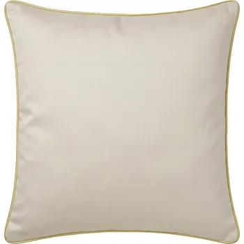 Povlečení POVLEČENÍ NA POLŠTÁŘEK BAVLNA SATÉN QUEEN SVĚTLE BÉŽOVÉ SE ZLATÝM OZDOBNÝM LEMEM 40x40